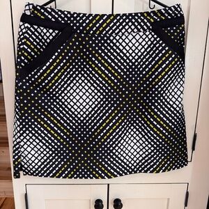 EP Pro Golf Skort Size 6 Black White Geometric Lime Green Athletic Skirt